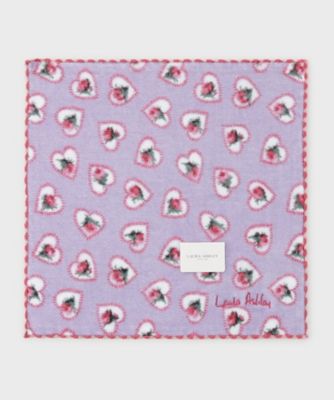 ＜LAURA ASHLEY＞オデッサラヴハーツ柄プリントタオルハンカチ（２００２６００７４１）