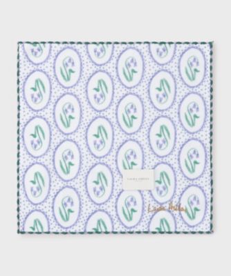 ＜LAURA ASHLEY＞アリーブルーベルウィズスポット柄プリントタオルハンカチ（２００２６００７４２）