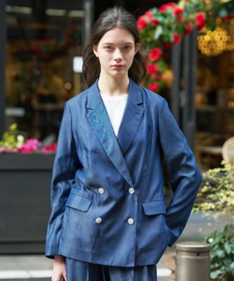 ＜DRESSTERIOR (Women)＞【ｏｔｏｎａＭＵＳＥ５月号掲載／セットアップ可】レーヨンデニムダブルジャケット（２００２６００７５２）