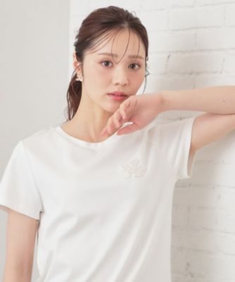 接触冷感】エンブレムロゴ刺繍Tシャツ《UVケア／洗濯機OK