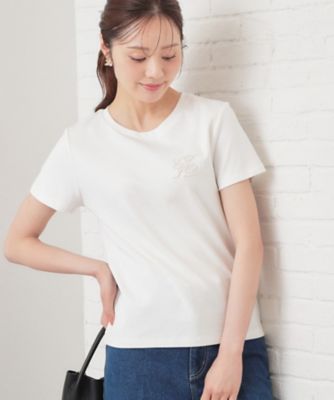 接触冷感】エンブレムロゴ刺繍Tシャツ《UVケア／洗濯機OK