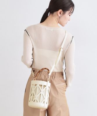 ＜OPAQUE.CLIP (Women)＞バンブーハンドルパンチングバケツ型バッグ（２００２６００８７０）