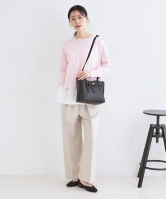 ベルトデザイン軽量シュリンク合成皮革ミドル（2002600875