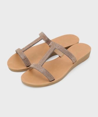 ＜OPAQUE.CLIP (Women)＞ラインストーンＩ字ストラップサンダル（２００２６００８８７）