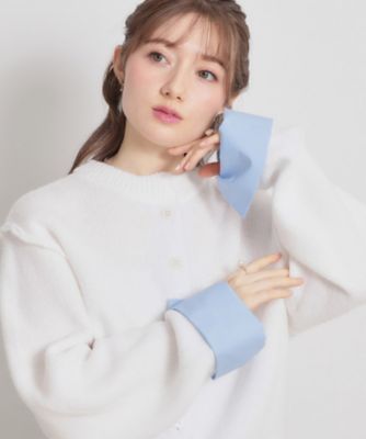 ＜COUTURE BROOCH (Women)＞シャツレイヤード風カーディガン（２００２６０１０１２）