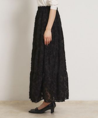 ティアードフラワーモチーフロングスカート（2002601015