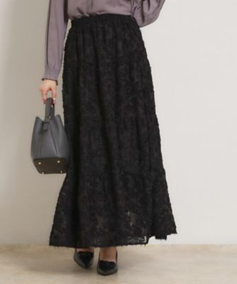 ティアードフラワーモチーフロングスカート（2002601015
