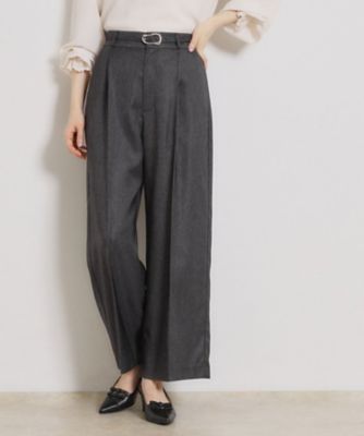 ＜COUTURE BROOCH (Women)＞【洗える・Ｓ－ＬＬ】デニムライク　ベルト付きパンツ（２００２６０１０２０）