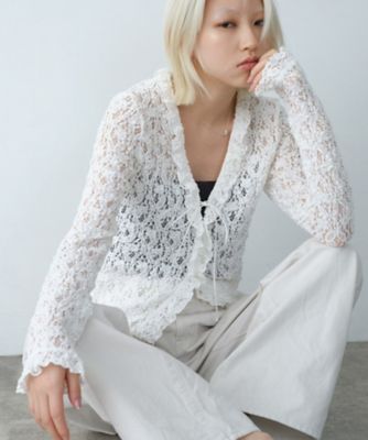 Re】fluffy lace blouse（2002601025