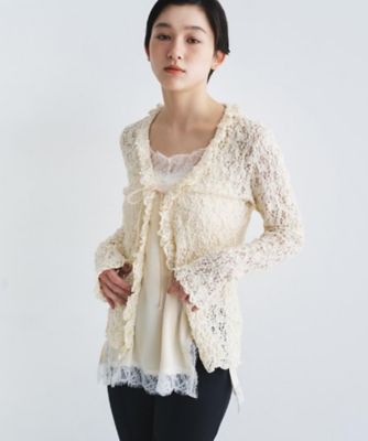Re】fluffy lace blouse（2002601025