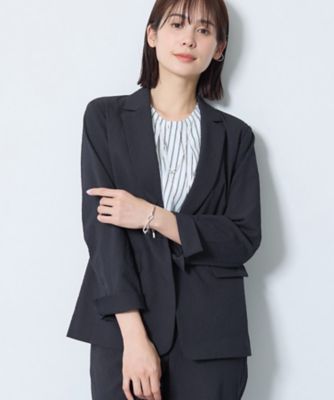 ＜INDIVI (Women)＞【洗える／ＵＶケア／ＳＥＴＵＰ可能】サッカー素材テーラードジャケット（２００２６０１０３６）