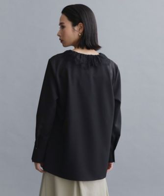 es】ヒゲレースVネックブラウス【洗濯機OK