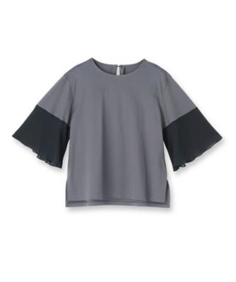 新品☆組曲 シアー袖プルオーバー 4Lサイズ 洗える／袖シアー／Tシャツ風】袖シアープルオーバー