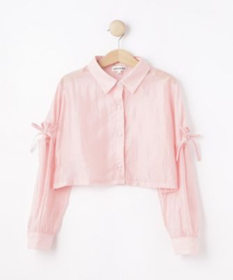 ＜SHOO･LA･RUE (Baby&Kids)＞【１３０－１５０ｃｍ】クロップドシアーリボンシャツ（２００２６０１２３５）