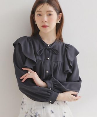 ミニフリル ジョーゼットブラウス 手洗い可】PLATINE ライト ジョーゼット フリルブラウス – 銀座マギー