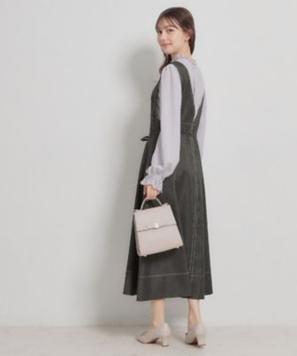 洗える】デニムライク細リボンジャンスカ（2002601264