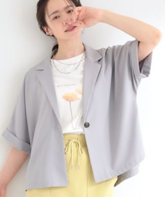 ＜SHOO LA RUE (Women)＞【セットアップ可／洗濯後しわになりにくい／Ｓ－ＬＬ】半袖テーラードジャケット（２００２６０１４４４）