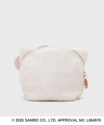 ◇【ハローキティ】キラふわフェイス型シェルポーチ