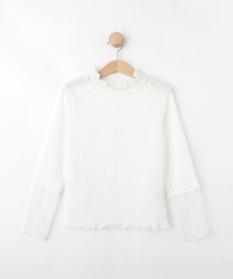 ＜SHOO･LA･RUE (Baby&Kids)＞【１００－１５０ｃｍ】袖チュールフリルネックインナー（２００２６０１５１４）