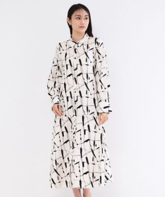 ジオメトリックプリントシャツワンピース（2002601563