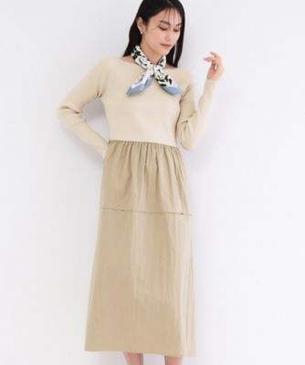 リブニットドッキングワンピース【洗濯機OK】（2002601664