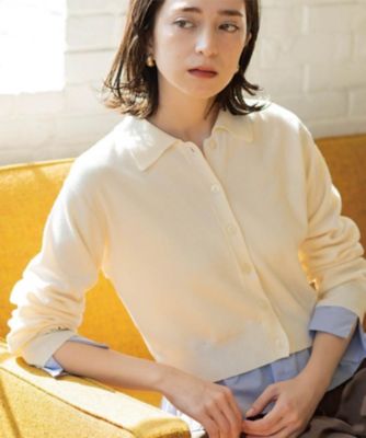 ＜OPAQUE.CLIP (Women)＞ポロ衿シャツドッキングニット【洗濯機ＯＫ】（２００２６０１６６５）