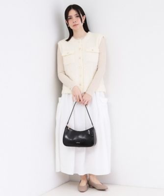 フラッグヤーン変形金ボタンニットベスト【洗濯機OK