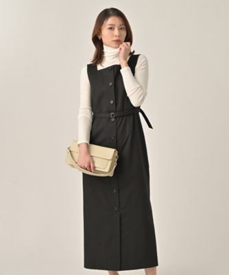 ＜UNTITLED L (Women/大きいサイズ)＞スクエアネックジャンパースカート（２００２６０１６６９）