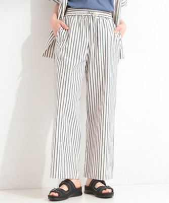 ＜SHOO LA RUE (Women)＞【ひんやり／吸水速乾／セットアップ可】サッカーストライプイージーパンツ（２００２６０１６９６）