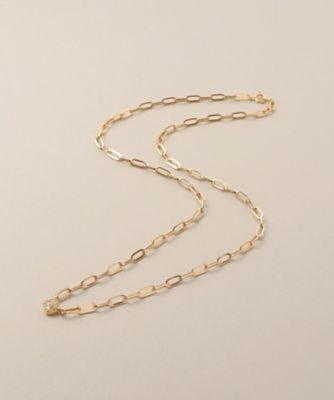 ＜COCOSHNIK (Women)＞Ｋ１０ダイヤモンド　ランダムパヴェ中空プリム　ネックレス（２００２６０１７０１）