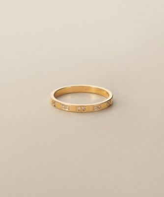 ＜COCOSHNIK (Women)＞Ｋ１０ダイヤモンド　彫り留めオルタネート　リング（２００２６０１８０２）