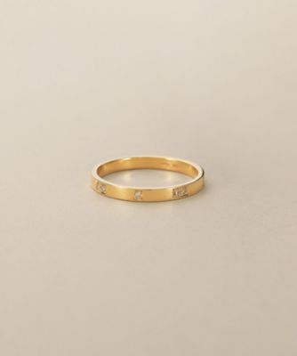 ＜COCOSHNIK (Women)＞Ｋ１０ダイヤモンド　彫り留めオルタネート２・１　リング（２００２６０１８０３）