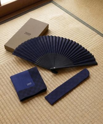 BOXセット】ハンカチ＆扇子セット（2002601879） | TAKEO