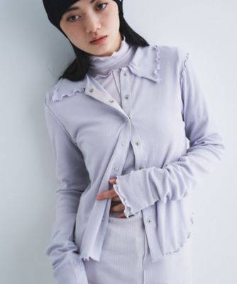 edge－fit ribbed cardigan