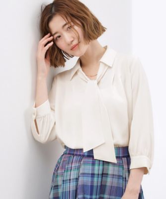 ＜GROVE (Women)＞【貴島明日香さん着用・洗える】チャーム付きマルチＷＡＹボウタイブラウス（２００２６０１９０１）