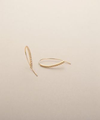 ＜COCOSHNIK (Women)＞Ｋ１０ダイヤモンド　マーキス　フックピアス（２００２６０１９４１）