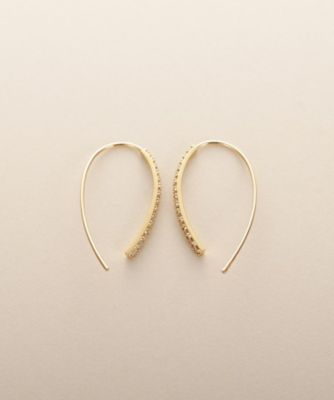 ◇K10ダイヤモンド マーキス フックピアス（2002601941