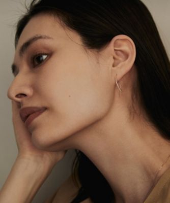 ◇K10ダイヤモンド マーキス フックピアス（2002601941