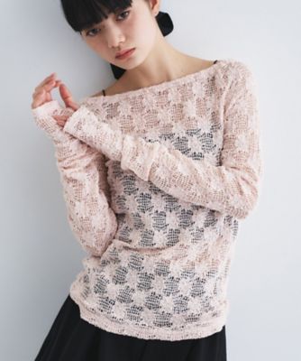 新品 CODE A floral lace tops ライトピンク floral lace tops（2002601944） | CODE A