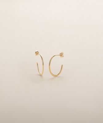 ＜COCOSHNIK (Women)＞Ｋ１０丸線つぶしオーバル　フープピアス（２００２６０１９４５）