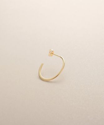 K10丸線つぶしオーバル フープピアス（2002601945