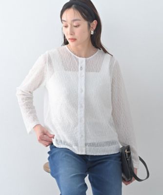 ＜UNTITLED L (Women/大きいサイズ)＞ストレッチレースカーディガン（２００２６０１９８１）