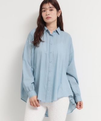 ＜THE SHOP TK (Women)＞軽やかでエアリー　シアーデニムシャツ（２００２６０１９８５）