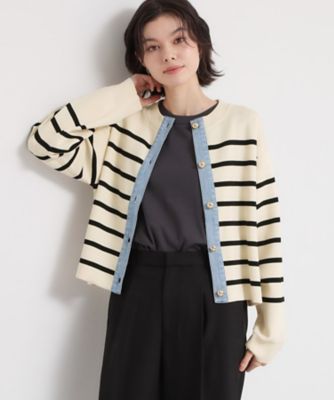 デニム切替カーディガン（2002601990） | THE SHOP TK