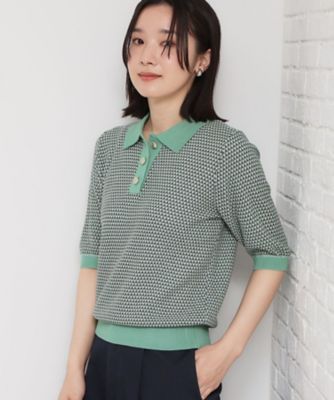 ＜THE SHOP TK (Women)＞【さらさらタッチ】ジャカードポロニット（２００２６０１９９２）