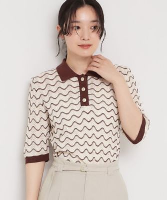 Keboz ジャカードニットポロ Lサイズ　タグ付き KEBOZ FLOAT JACQUARD POLO SAGE GREEN 23FA-I（ケボズ フロート ジャ