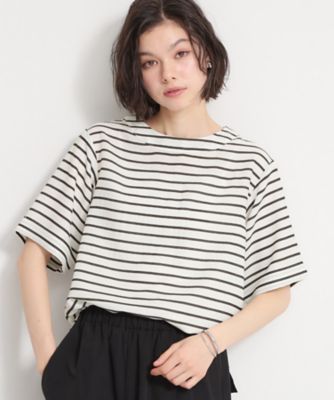 ＜THE SHOP TK (Women)＞【二の腕カバーに】　さらり麻調メッシュブラウス（２００２６０１９９３）