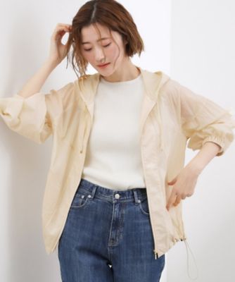 ＜GROVE (Women)＞【貴島明日香さん着用・洗える】軽やかシアーナイロンフーディブルゾン（２００２６０２１５１）