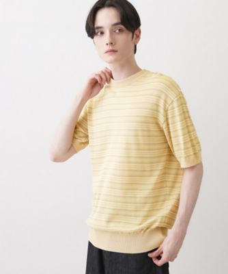 洗える】日本製ニットTシャツ（2002602402） | Dessin (Men