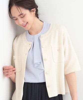 ＜SHOO LA RUE (Women)＞【Ｓ－ＬＬ／洗濯機可】金ボタン５分袖カーディガン（２００２６０２６００）